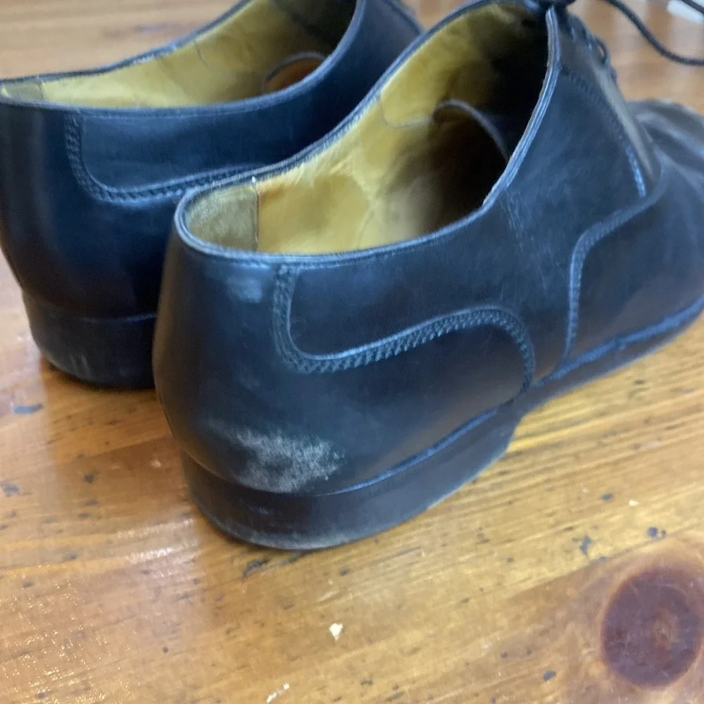 Cole Haan Dress Shoes Men's 10.5 D Black Leather Lace-up Cap-Toe Oxford Italy‎
